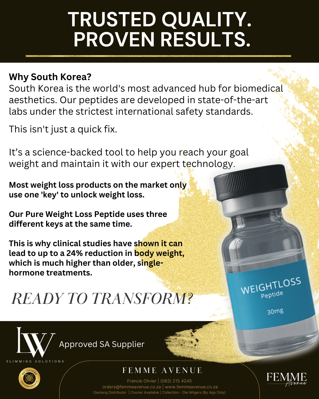 Pure Weight Loss Peptide (30mg) - 8 Weeks Supply (JUNE PROMO)